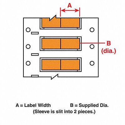 BRADY PS1252OR2 Wire Marking Sleeves 1 in W 0.235 in L