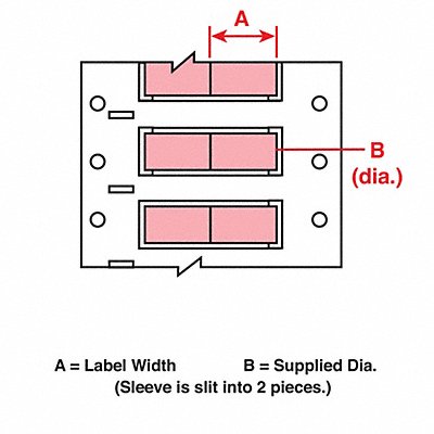 BRADY PS7502PK2 Wire Marking Sleeves 1 in W 1.250 in L