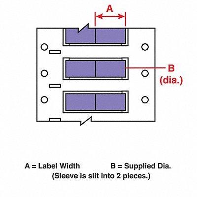 BRADY 3PS10002VT2 Wire Marking Sleeves 1 in W 1.66 in L