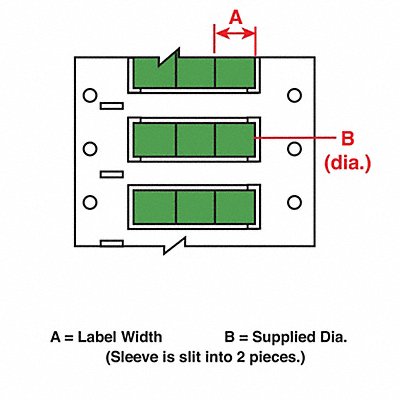 BRADY 3PS1872GRS3 Wire Marking Sleeves 0.667In W 0.335In L