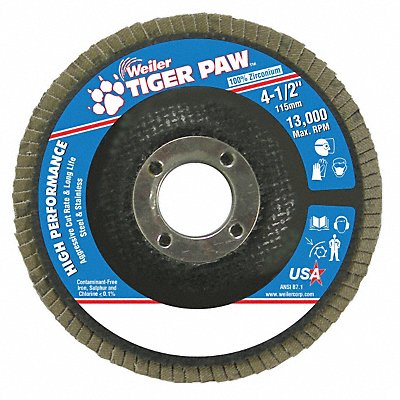 WEILER 98827 H7359 Fiber Disc 4 1/2 in Dia 7/8in Arbor