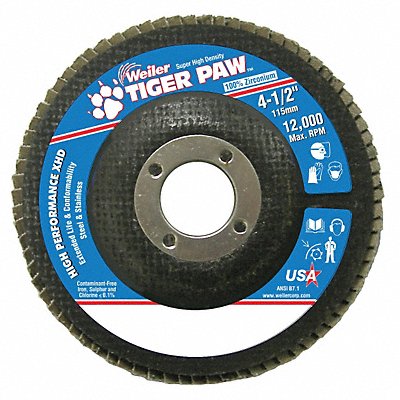 WEILER 98856 H7360 Fiber Disc 4 1/2 in Dia 7/8in Arbor