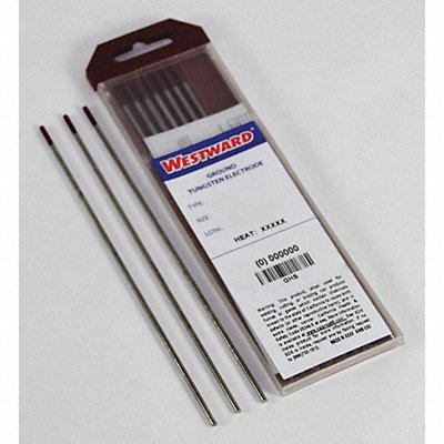 WESTWARD 31GH76 WMS 10pc Brown Tungsten Electrode PK10