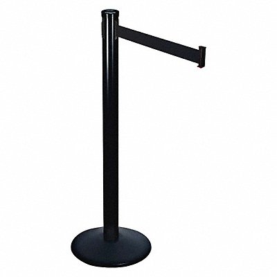 RETRACTA-BELT 301BABK Barrier Post with Belt 10 ft L Black