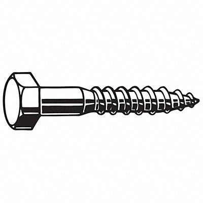 GRAINGER U082800310450 Hex Lag Screw 5/16 Zinc 4.5 L PK50