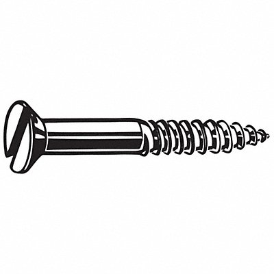 GRAINGER U251300160075 Flat Head WOOD SCREW Zinc #8 3/4 L PK100