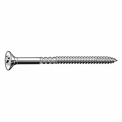 GRAINGER U300000210150 Multi Screw #12 Flat Zinc 1.5 L PK200
