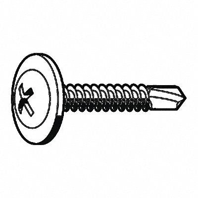 GRAINGER U295800160125 Drill Screw K-Lath #8 Zinc 1.25 L PK100