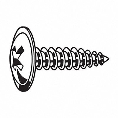 GRAINGER U264560160100 Sheet Metal Screw Screw Size #8 Zinc 1 L PK100