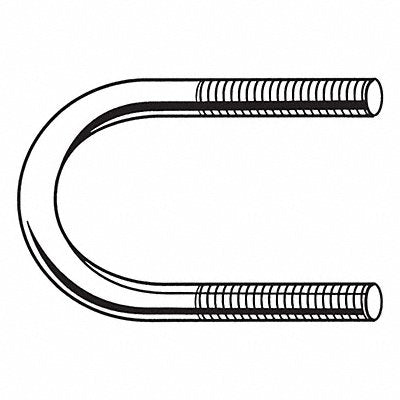 GRAINGER U172740370125 Standard U-Bolt Inside H 3 23/32 in