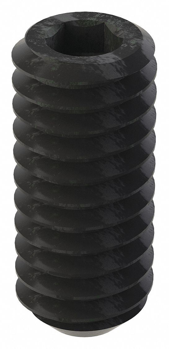 GRAINGER U078100160037 Socket Set Screw Grubscrew Flat Point #8-32 3/8 L PK100
