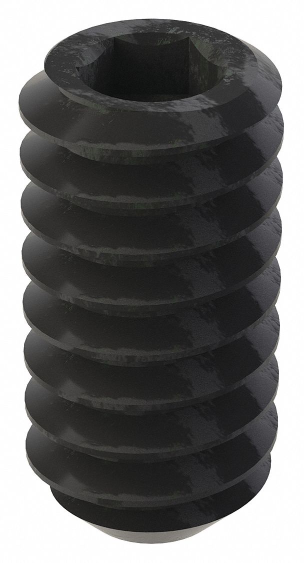 GRAINGER U078100190037 Socket Set Screw Grubscrew Flat Point #10-24 3/8 L PK100