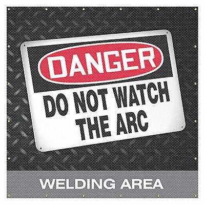 ACCUFORM PWD104YL Welding Curtain 6 ft W Printed Yellow