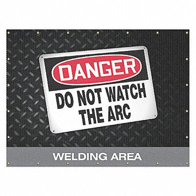 ACCUFORM PWD106RD Welding Curtain 8 ft W Printed Red