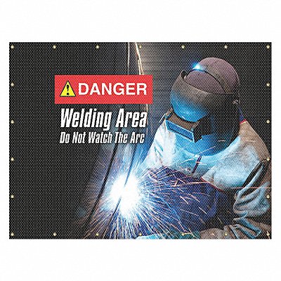 ACCUFORM PWD110RD Welding Curtain 8 ft W Printed Red