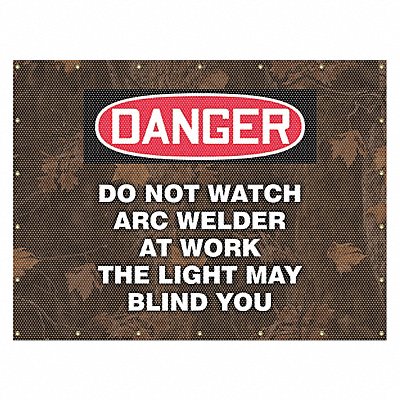 ACCUFORM PWD122BU Welding Curtain 8 ft W Printed Blue