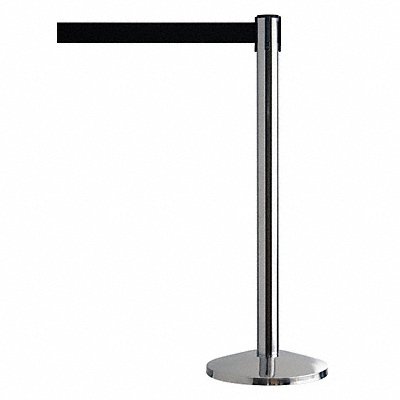 QUEUEWAY QWAYPOST1PB9 Barrier Post with Belt Metal 7-1/2 ft L