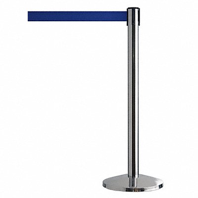 QUEUEWAY QWAYPOST1PL5 Barrier Post with Belt Metal 7-1/2 ft L