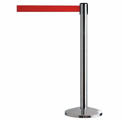 QUEUEWAY QWAYPOST1PR5 Barrier Post with Belt Metal 7-1/2 ft L