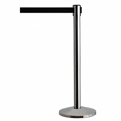 QUEUEWAY QWAYPOST3SB9 Barrier Post with Belt Metal 7-1/2 ft L