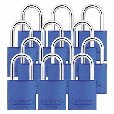 ABUS 7230KAX12 Lockout Padlock KA Blue 2-17/32 H PK12