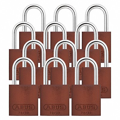 ABUS 7230KAX12 Lockout Padlock KA Brown 2-17/32 H PK12