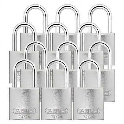 ABUS 7230KAX12 Lockout Padlock KA Silver 2-17/32 H PK12