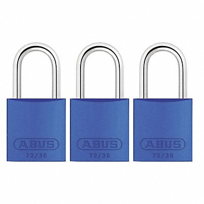 ABUS 7230KAX3 Lockout Padlock KA Blue 2-17/32 H PK3