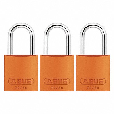 ABUS 7230KAX3 Lockout Padlock KA Orange 2-17/32 H PK3