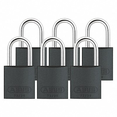 ABUS 7230KAX6 Lockout Padlock KA Black 2-17/32 H PK6