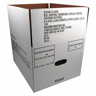 SKILCRAFT 8115000000000 Storage Box 14-3/4X12 X 9-1/2 PK25