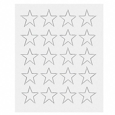 MAGNA VISUAL FI521 Magnetic Stars 3/4 in W White PK20