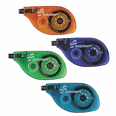 ABILITY ONE 7510020000000 Correction Tape Orng/Prpl/Grn/Bl PK4