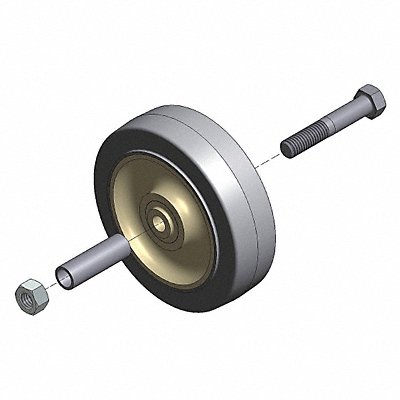 COTTERMAN SU1077 Rigid Wheel w/Mounting Hardware 4 in PR