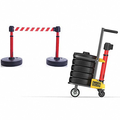 BANNER STAKES PL4014 PLUS Barricade System Red w/ Wht Stripes