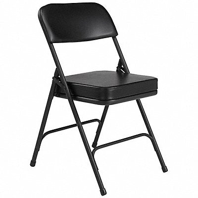 NATIONAL PUBLIC SEATING 3210 Folding Chair Vinyl 32in H Black PK2
