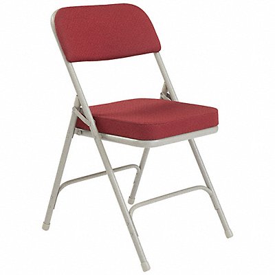 NATIONAL PUBLIC SEATING 3218 Folding Chair Fabric 32in H Burgundy PK2