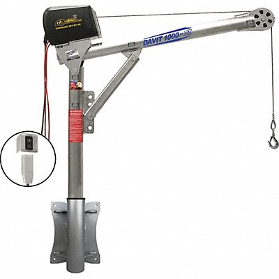 OZ LIFTING PRODUCTS OZ1000DAVSP18 DavitCraneKit 1000 lb 27.5 to 42in Reach