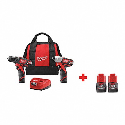 326UP4 MILWAUKEE 24942200000000 Cordless Combination Kit 2 Tools 12V DC