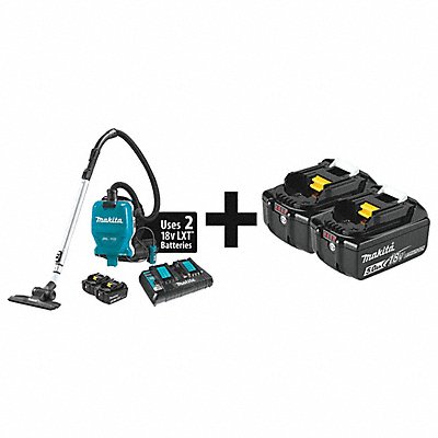 MAKITA XCV09PTBL1850B2 Cordless Vacuum Kit HEPA Filtration