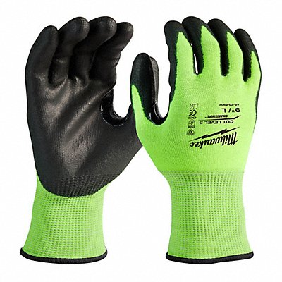 MILWAUKEE 48738932B HIGH VIS GLOVE CUT 3 L PK12