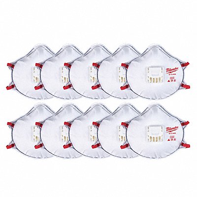 MILWAUKEE 48734004 Disposable Respirator Universal Sz PK10