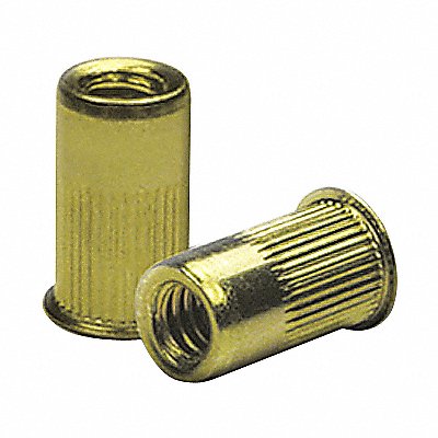 GRAINGER CAK2311815025 Rivet Nut Knurled Flanged Steel PK25