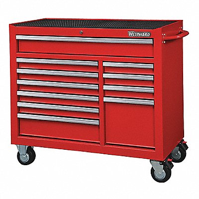 WESTWARD 32H855 Rolling Tool Cabinet Red Heavy Duty