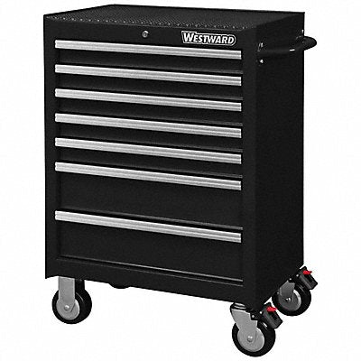 WESTWARD 32H889 Rolling Tool Cabinet Black Light Duty