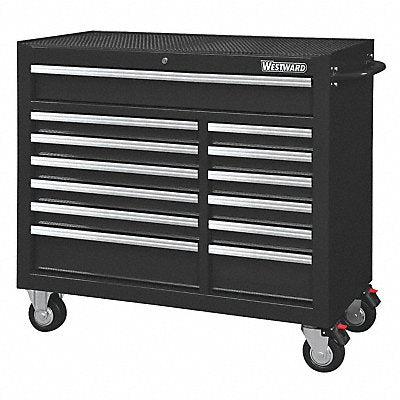 WESTWARD 32H892 Rolling Tool Cabinet Black Heavy Duty
