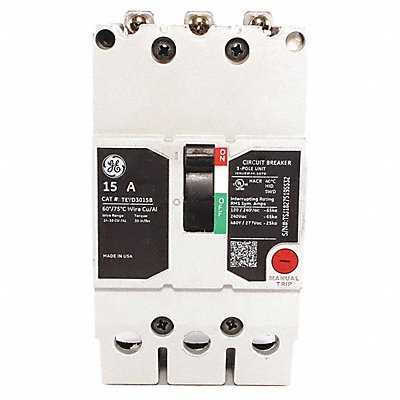 GE TEYD3015B Circuit Breaker 15A 3P TEY 277/480VAC