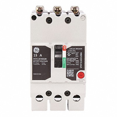 GE TEYH3015B Circuit Breaker 15A 3P TEY 277/480VAC