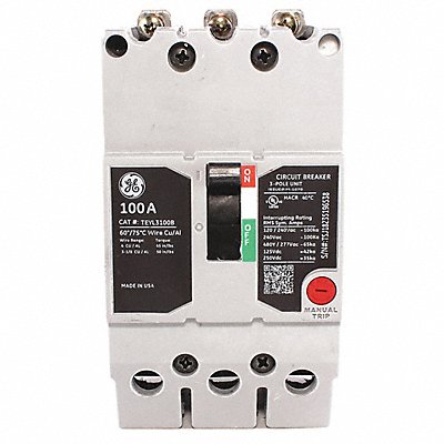 GE TEYL3100B Circuit Breaker 100A 3P TEY 277/480VAC