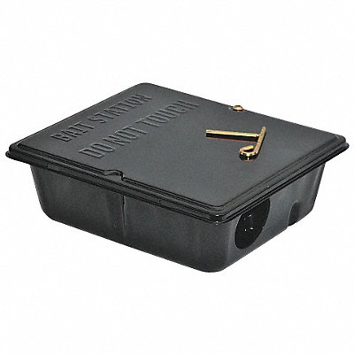 GRAINGER 32J093 Tamp Resist Bait Box 2.4lb 3 1/4in H Blk